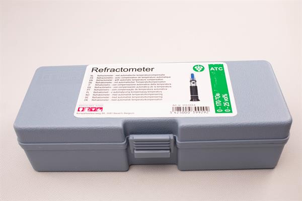 Wein-Refraktometer mit ATC – 0–170 °Oe / 0–25 % vol. Alkohol