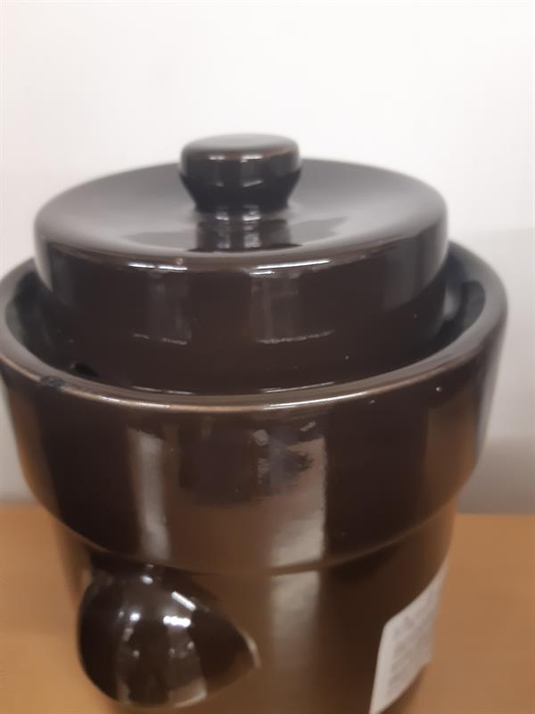 Gärtopf 3 Liter mit Beschwerungssteinen und Deckel – braun, 2. Wahl