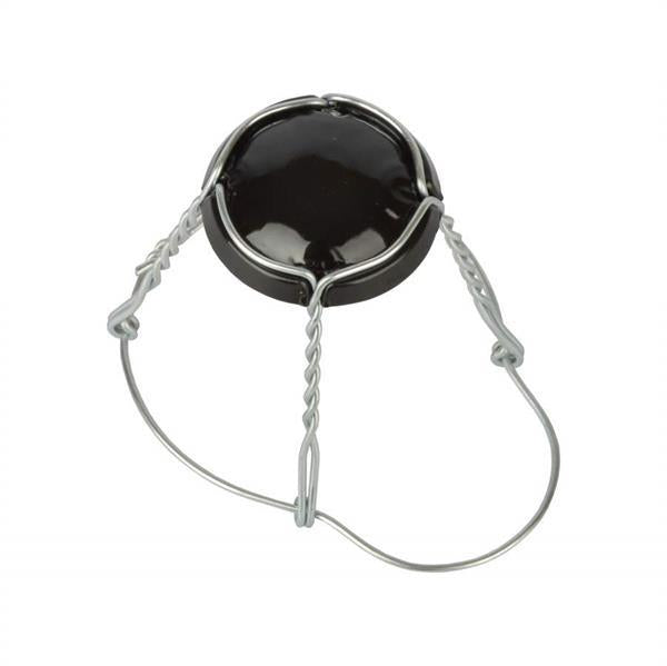 Champagnehætte, sort top, 38 mm