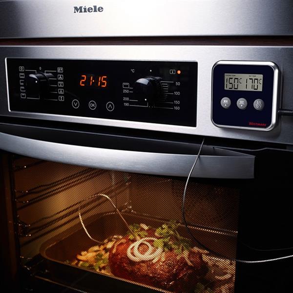 Digitales Brat-, Grill- und Küchenthermometer mit Timer, 1 Meter Kabel und Messfühler, 0-250-Grad-Skala