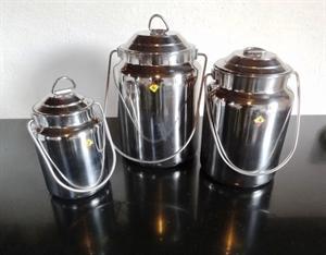 Milchkanne / Milcheimer aus Edelstahl mit Deckel – 2. Wahl (4,5 Liter)