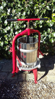Starpresse 20 liter – robust æblepresse / mosteri i rustfri stål, rød