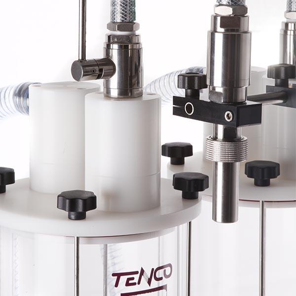 Halbautomatische Abfüllanlage, druckluftbetrieben, Tenco, 2 Füllköpfe