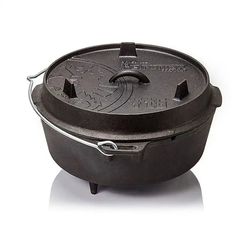 Dutch Oven / Gusseisentopf für Lagerfeuer und Grill – Petromax FT6, 6,1 Liter