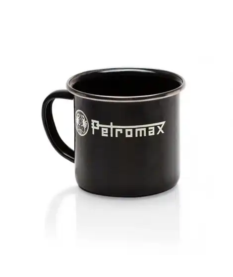 Emaillebecher für Lagerfeuerkaffee und heiße Getränke – Petromax, schwarz 0,36 Liter